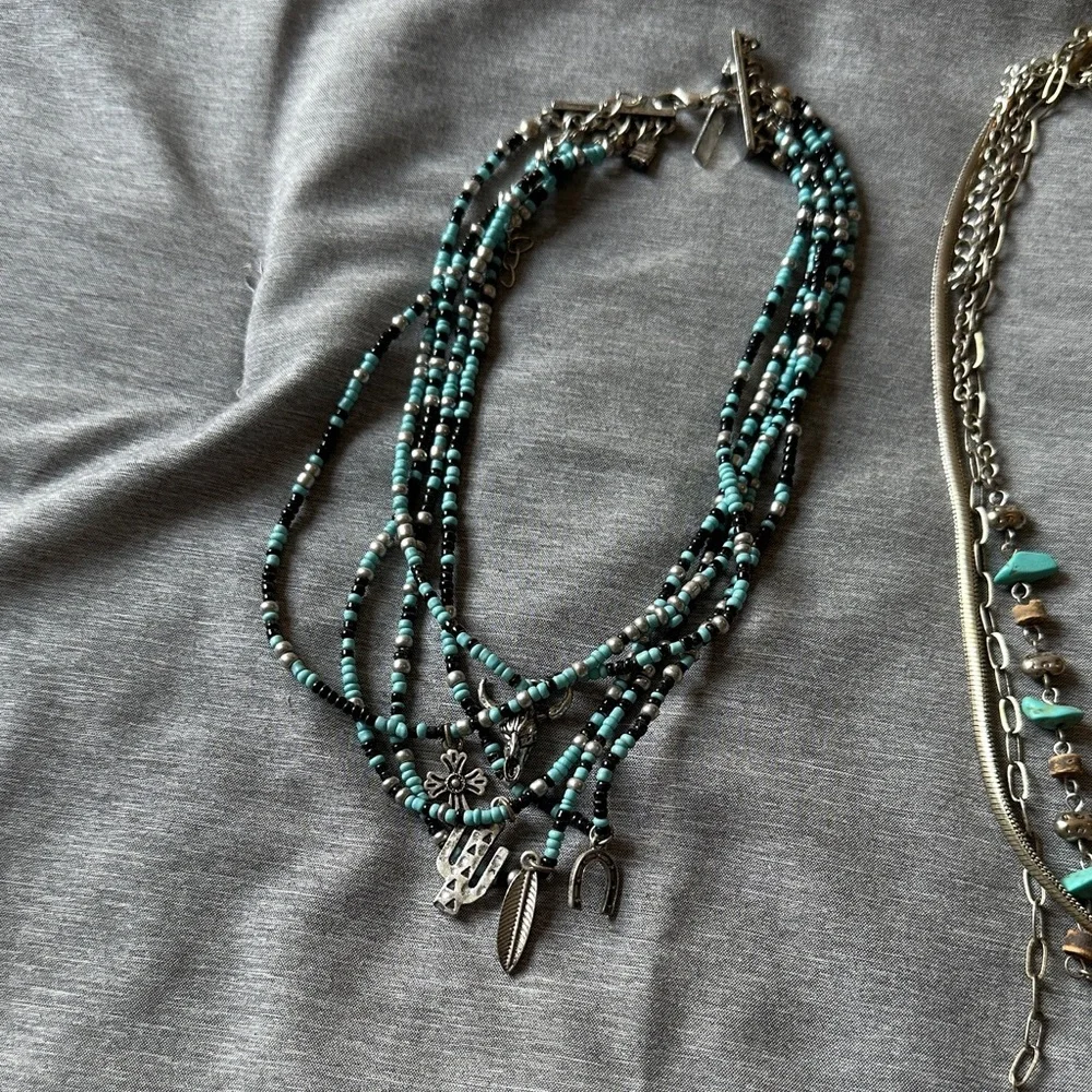 Turquoise and Silver Necklace Set - Picture 5 of 6